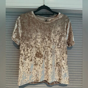 Blush pink crushed velvet Hollister top B-2